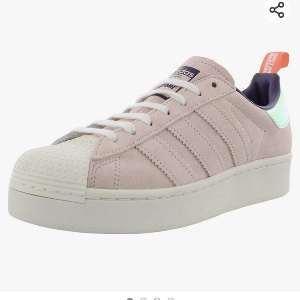 Adidas Superstar Bold Girl's Are Awesome size 6